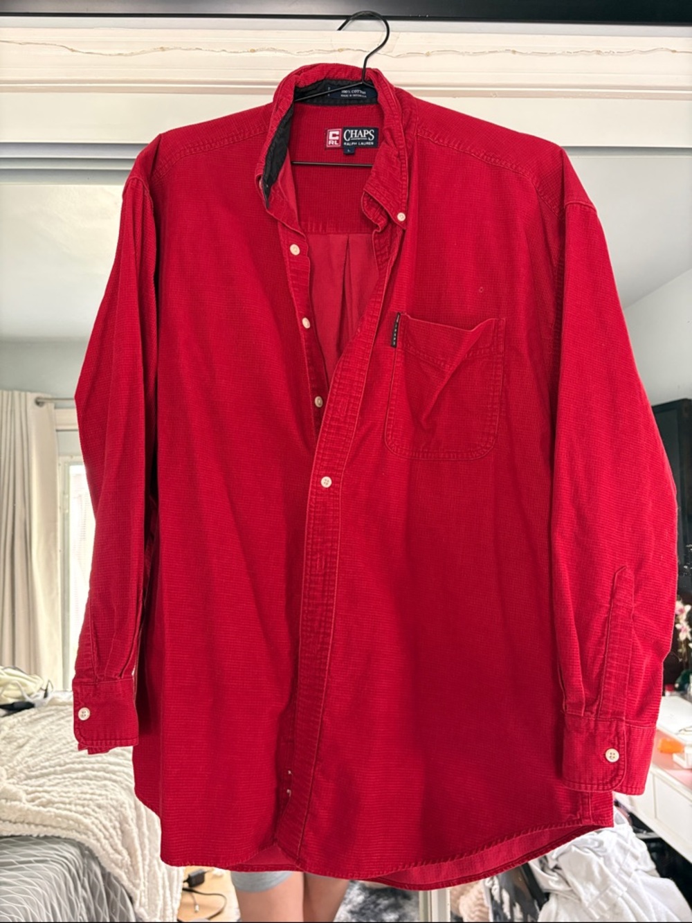 Chaps Men’s Red Corduroy Button-Down Shirt